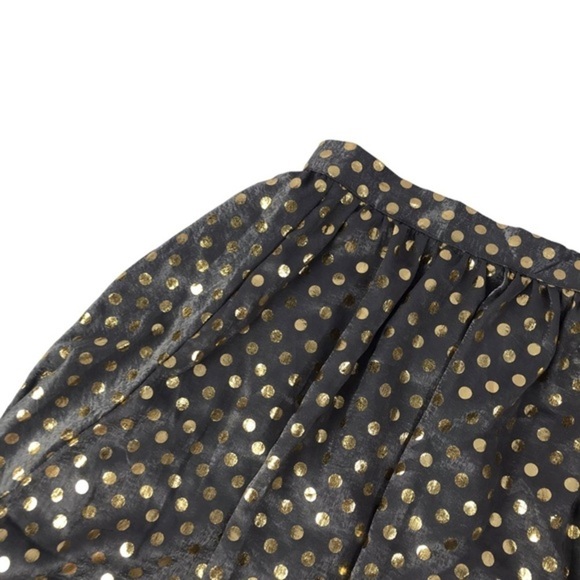 ModCloth Polka Dot Skirt in shimmering grey with gold dots size small - Picture 3 of 6